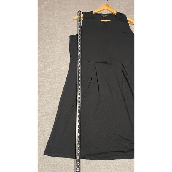 j.Jill Wearever Collection Black Sleeveless Pleated Soft Knit Midi Dress Medium - Picture 6 of 7
